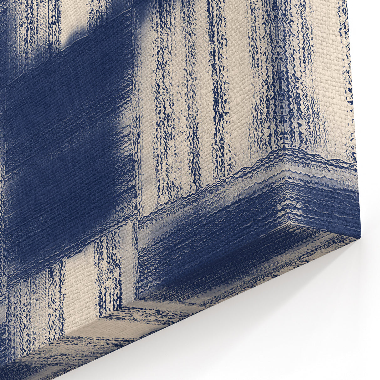 Earthen Harmony Abstracts – Navy Blue Grid Modern Abstract Wall Art