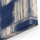 Earthen Harmony Abstracts – Navy Blue Grid Modern Abstract Wall Art