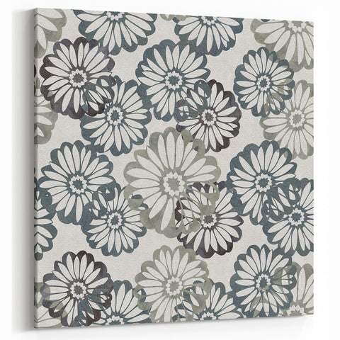 Contemporary Framed Abstract Art – Muted Floral Texture Print