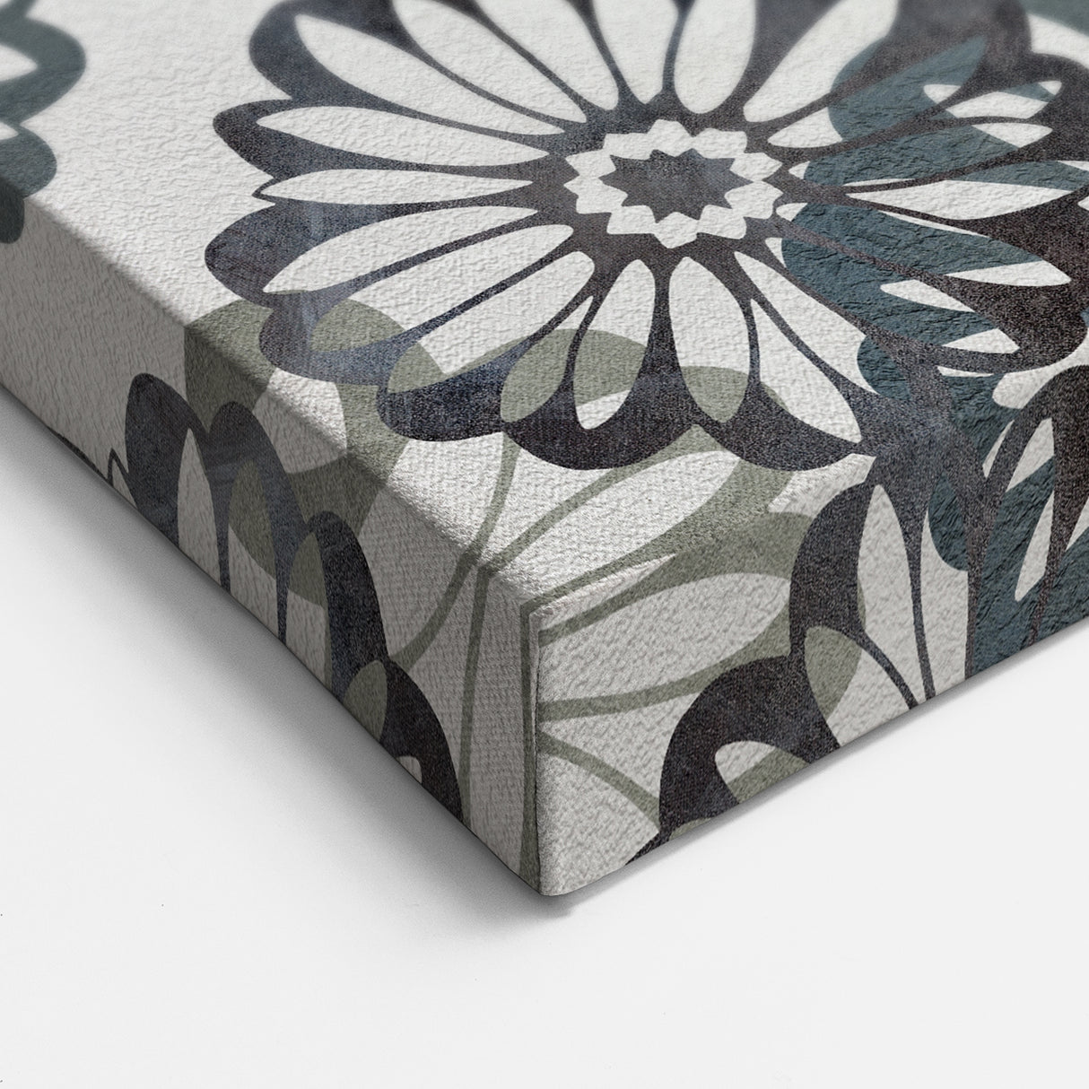 Contemporary Framed Abstract Art – Muted Floral Texture Print