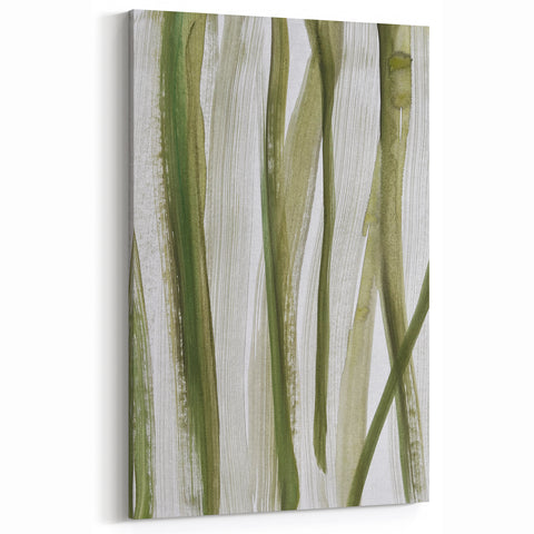 Earthen Harmony Abstracts – Olive Green and Light Gray Wall Art