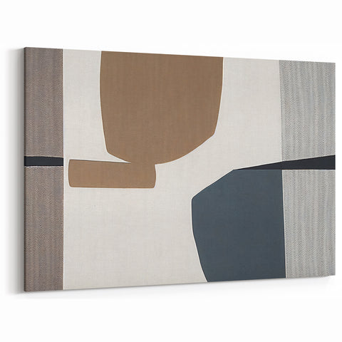 Minimalist Textured Art Pieces – Geometric Brown and Gray Forms