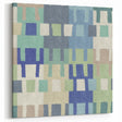 Modern Abstract Canvas Prints – Mint, Blue, and Beige Grid Art