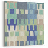 Modern Abstract Canvas Prints – Mint, Blue, and Beige Grid Art