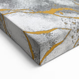 Textured Acrylic Wall Art – Silver, Gray, and Gold Marble Effect