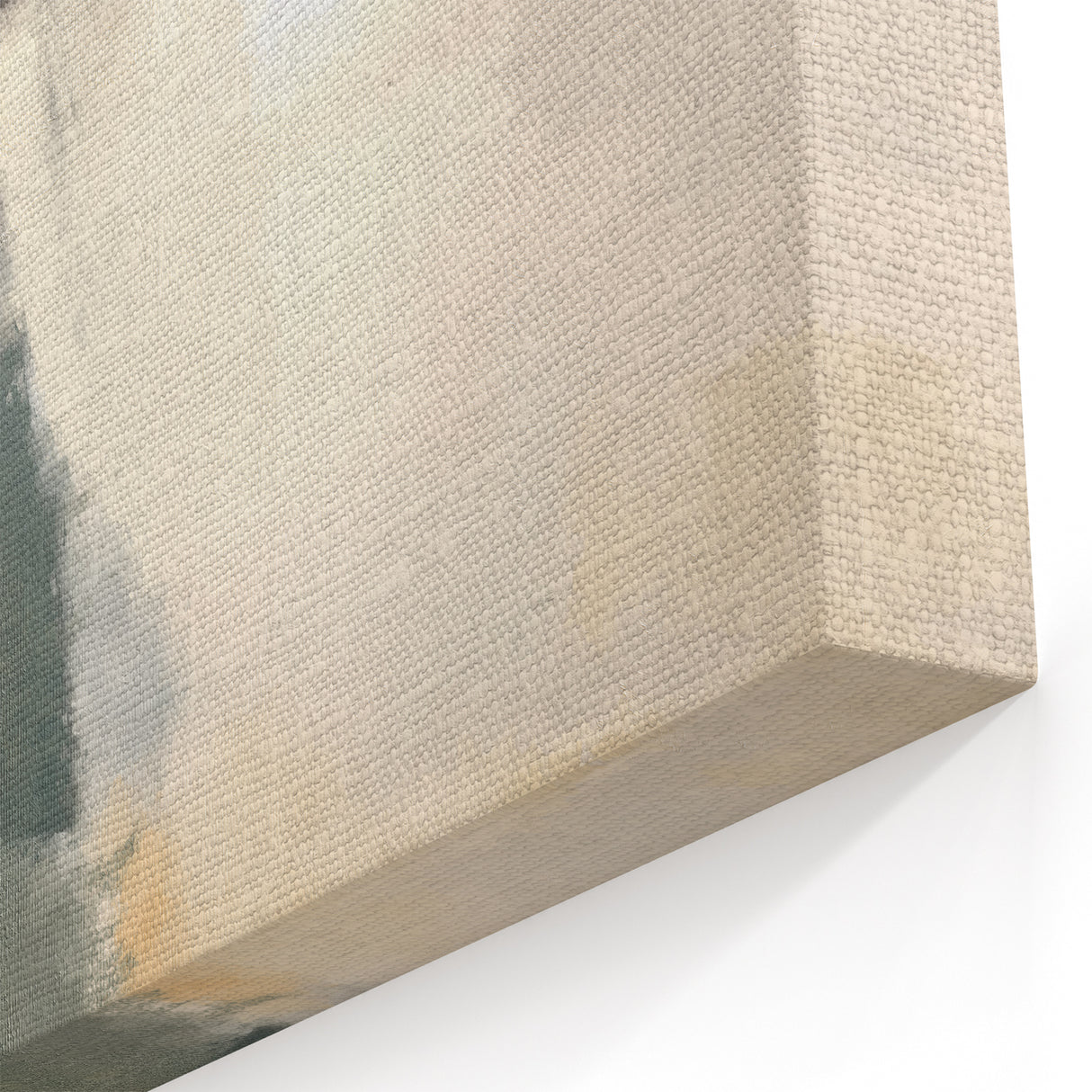 Contemporary Framed Abstract Art – Yellow, Gray, and Deep Blue Form