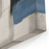 Large Abstract Wall Decor – Black, Blue, and Neutral Brush Blocks