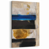 Textured Acrylic Wall Art – Bold Blue, Black, and Gold Layered Strokes