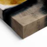 Textured Acrylic Wall Art – Bold Blue, Black, and Gold Layered Strokes