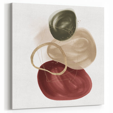 Framed Abstract Geometric Art – Minimalist Wall Art in Earthy Tones