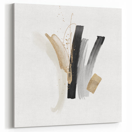 Abstract Geometric Framed Art – Minimalist Wall Decor in Black & Gold