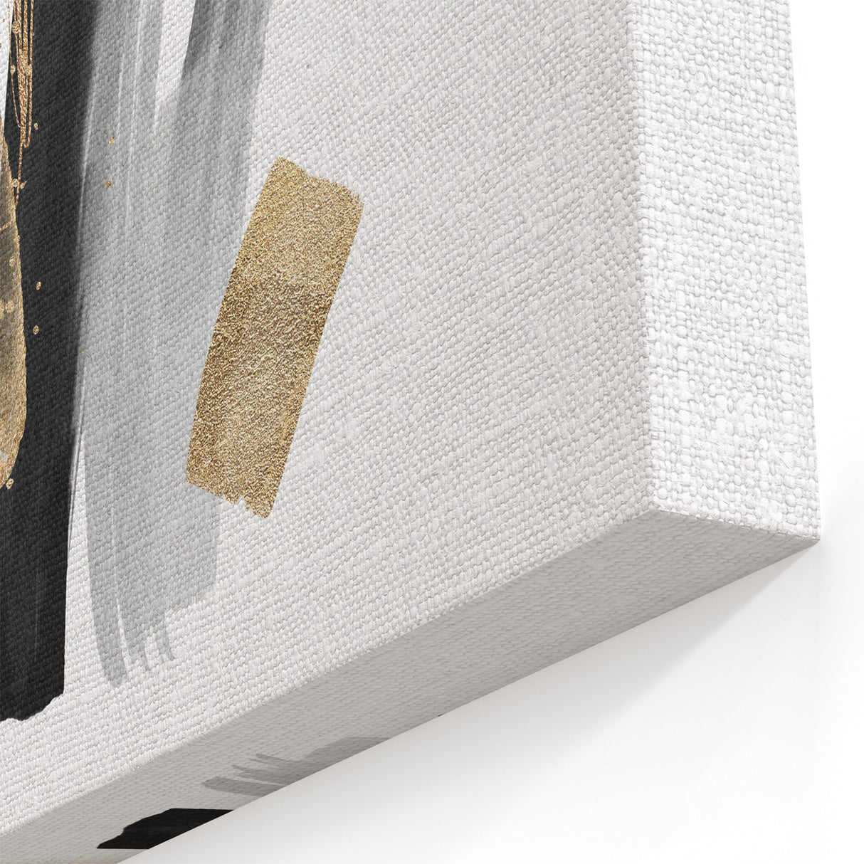 Abstract Geometric Framed Art – Minimalist Wall Decor in Black & Gold