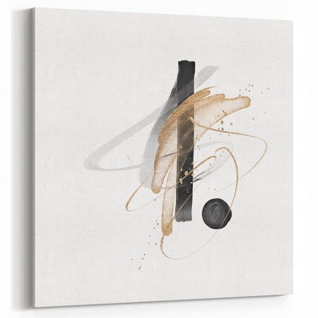 Abstract Geometric Framed Art – Minimalist Black and Gold Wall Décor