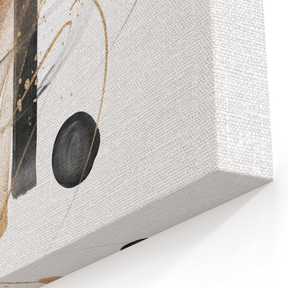 Abstract Geometric Framed Art – Minimalist Black and Gold Wall Décor