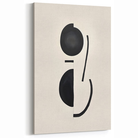 Minimalist Abstract Canvas Prints – Geometric Black & Beige Wall Art