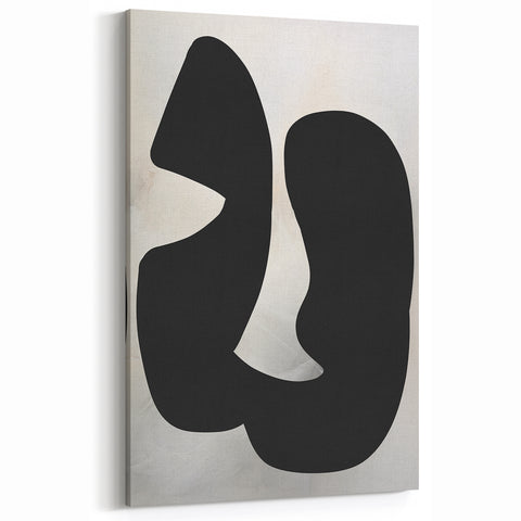 Geometric Minimalist Abstract Wall Art – Bold Black Organic Shapes