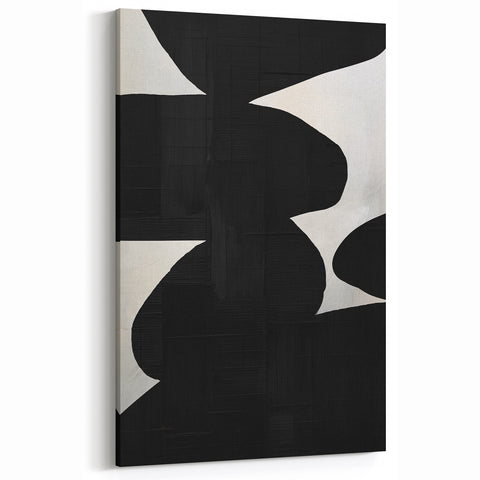 Geometric Minimalist Abstract Wall Art – Bold Black and White Shapes
