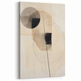 Minimalist Abstract Canvas Prints – Geometric Circles in Beige & Black