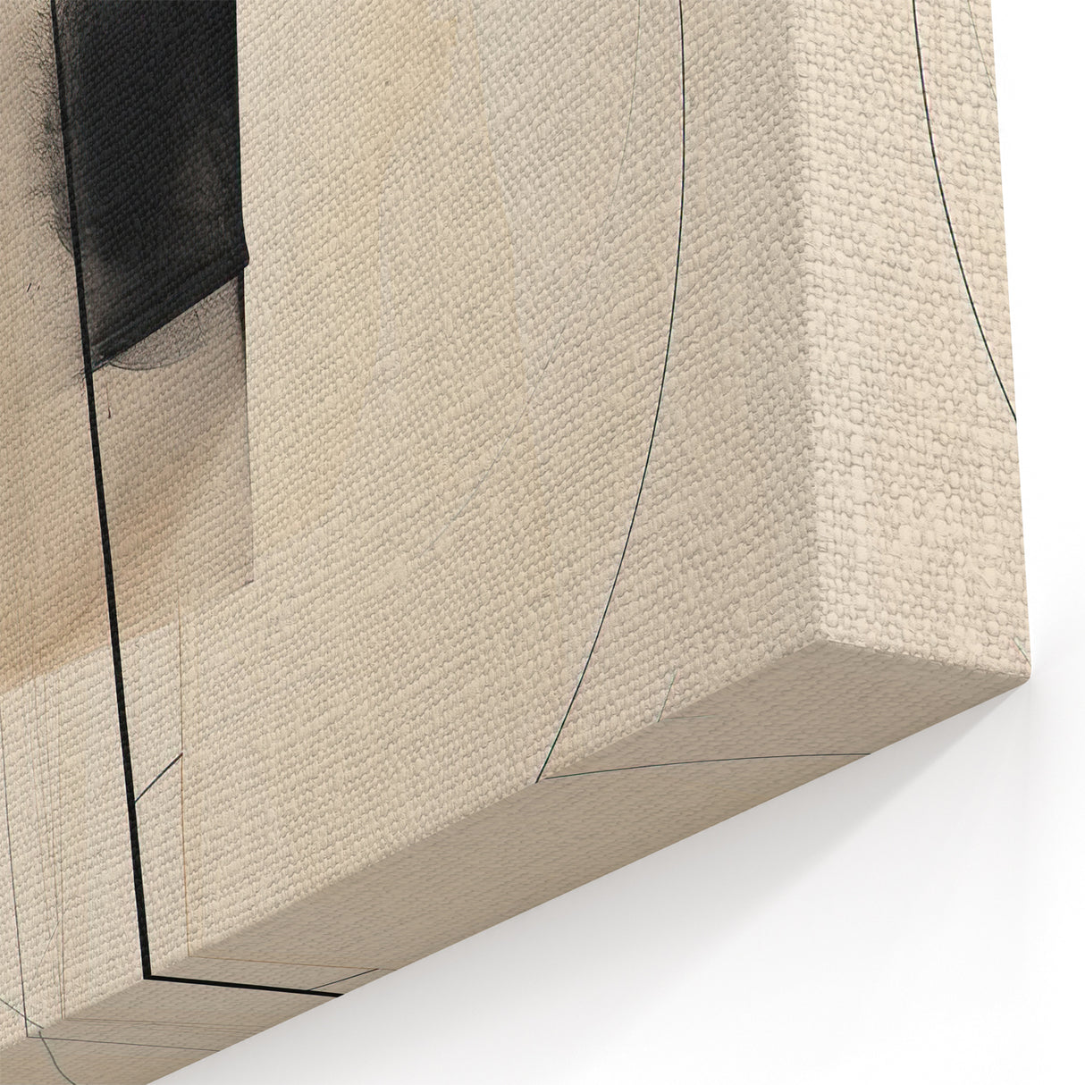 Minimalist Abstract Canvas Prints – Geometric Circles in Beige & Black