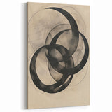 Abstract Geometric Framed Art – Minimalist Wall Art in Black & Gray
