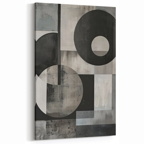 Contemporary Minimalist Wall Art – Geometric Black & Gray Print