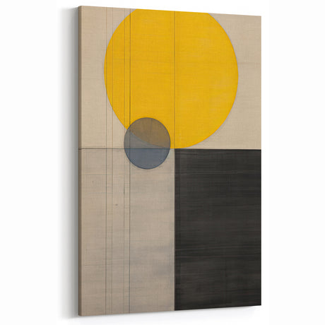 Minimalist Abstract Canvas Prints – Yellow & Gray Geometric Wall Art
