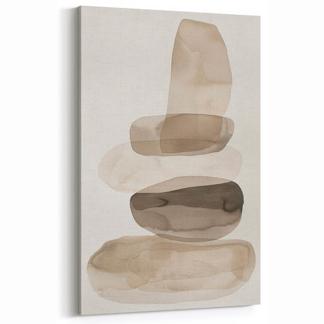 Minimalist Wall Art for Modern Interiors – Stacked Beige Abstract Print