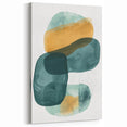 Contemporary Minimalist Wall Art – Teal & Mustard Abstract Print