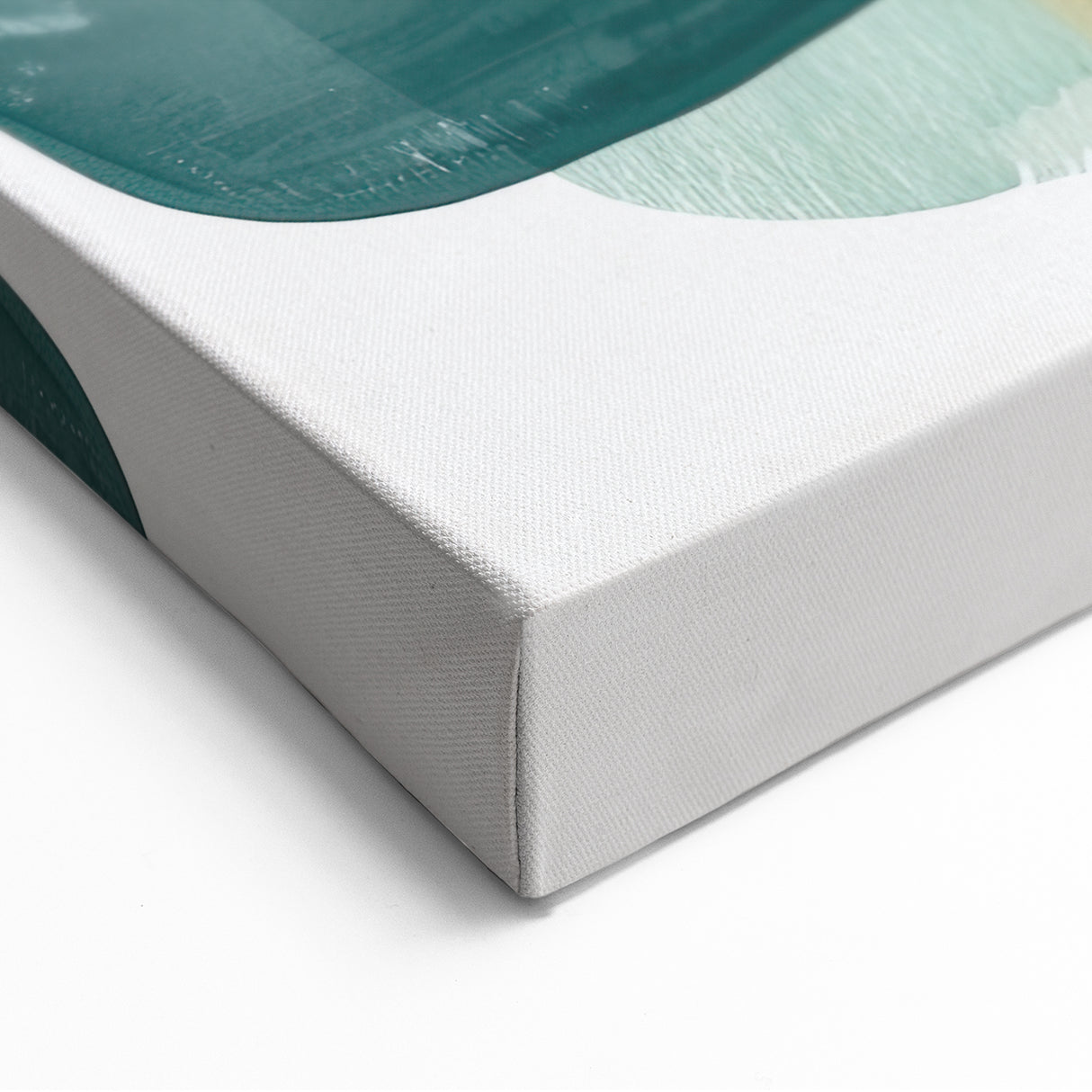 Contemporary Minimalist Wall Art – Teal & Mustard Abstract Print