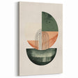 Geometric Art Prints for Home Decor – Forest Green & Peach Abstract