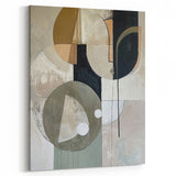 Abstract Geometric Framed Art – Modern Minimalist Black & Beige Print