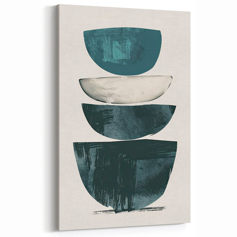 Modern Geometric Wall Decor – Minimalist Abstract Teal & Black Print