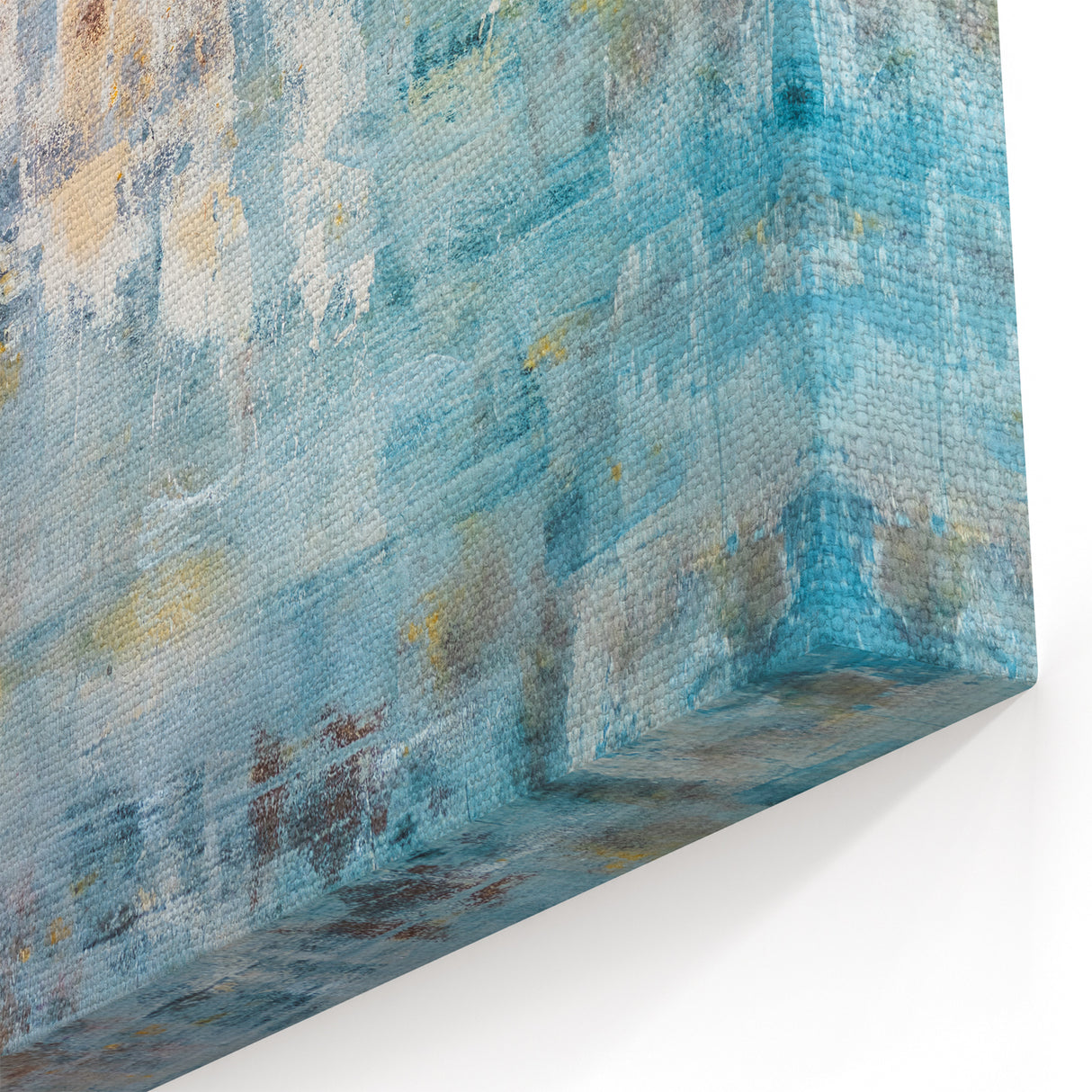 Textured Abstract Wall Art – Blue and Yellow Modern Canvas Art