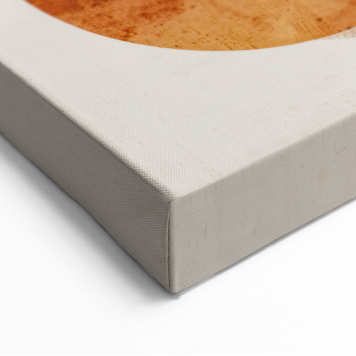 Abstract Wall Art – Burnt Orange & Beige Textured Geometric Canvas
