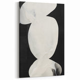 Earth Tone Art – Black and White Minimalist Abstract Canvas Print