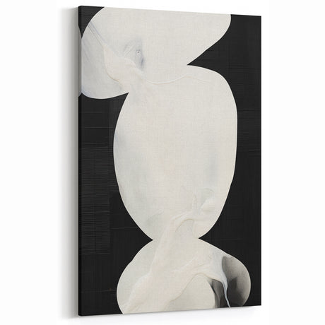 Earth Tone Art – Black and White Minimalist Abstract Canvas Print