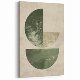 Neutral Abstract Prints – Forest Green Geometric Minimal Wall Art
