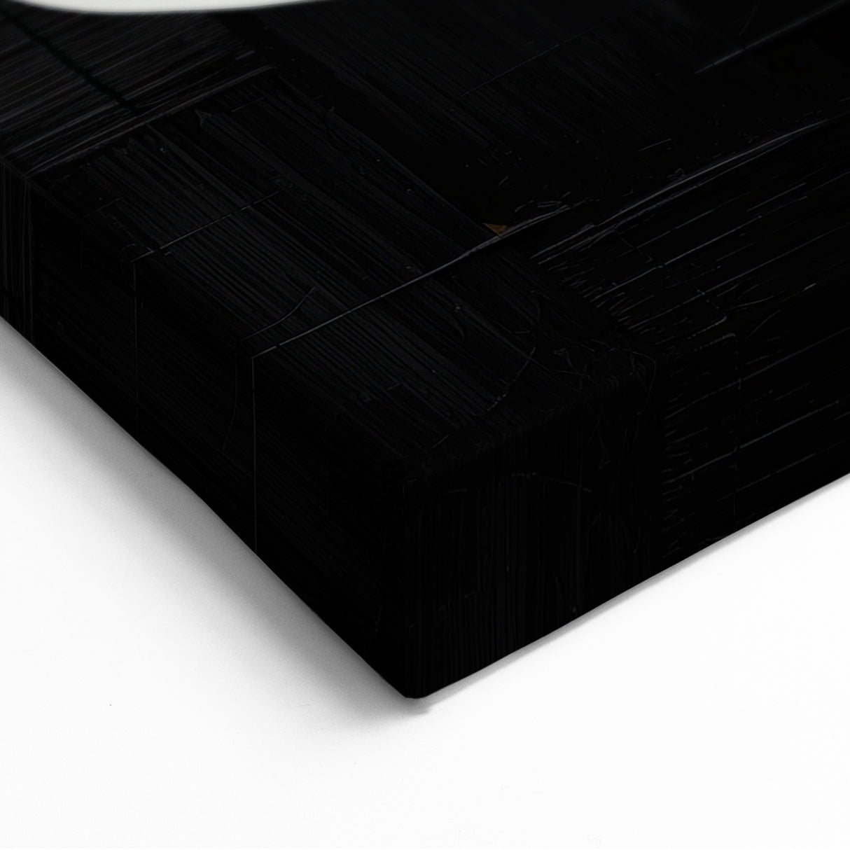 Minimalist Wall Decor – Sculptural White on Black Abstract Canvas
