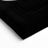 Minimalist Wall Decor – Sculptural White on Black Abstract Canvas