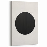 Minimalist Wall Decor – Black Circle on White Modern Abstract Canvas