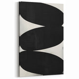 Modern Abstract Art – Bold Black Organic Shapes on White Canvas