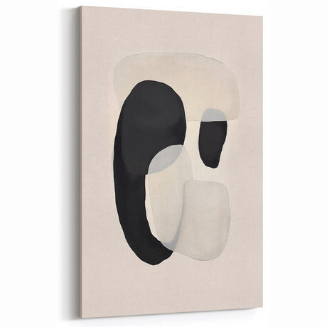 Neutral Abstract Prints – Layered Organic Shapes in Beige and Black