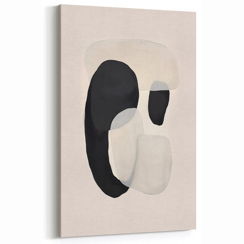 Neutral Abstract Prints – Layered Organic Shapes in Beige and Black