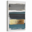 Minimalist Wall Decor – Teal, Gold & Gray Textured Abstract Brush Art