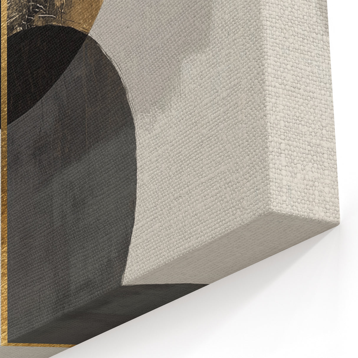 Earthen Harmony Abstracts – Gold & Black Geometric Wall Composition