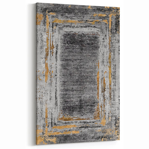 Earthen Harmony Abstracts – Gold and Gray Minimalist Wall Decor