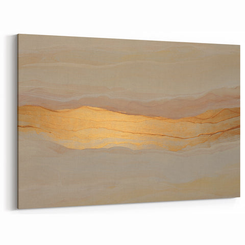 Neutral Abstract Prints – Beige & Gold Earthen Harmony Watercolor Art