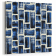 Modern Monochrome Abstract Wall Art – Earthen Harmony Blue Print