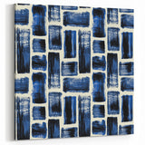 Modern Monochrome Abstract Wall Art – Earthen Harmony Blue Print