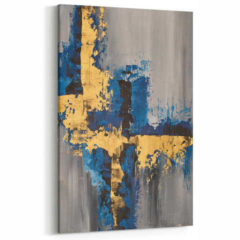 Golden Balance in Gray – Earthen Harmony Earth Tone Art Painting